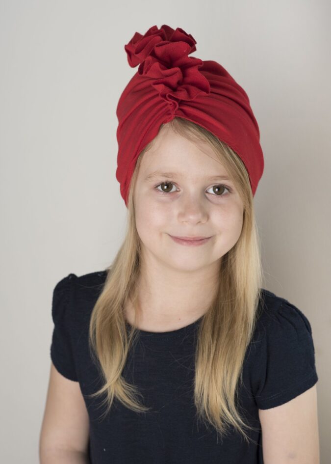 Turban dla dzieci kolor czerwony