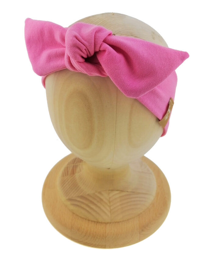 Opaska kobieca typu Pin-up marki Gracja Styl. Uszyta z bawełny petelkowej typu dresówka. Kolor różowy.
