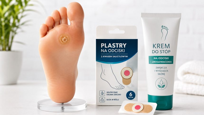 Odciski na stopach — 4 typy, plastry salicylowe, separatory silikonowe. U podologa frezowanie, krioterapia.