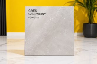 Kafle podłogowe — gres szkliwiony i porcelanowy, antypoślizgowość R9-R11, formaty od 30×30 do 120×120 cm, ceny 30-200 zł/m².