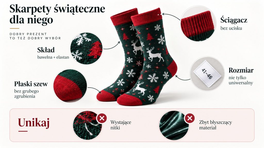 Skarpety świąteczne męskie — pomysły na prezent i jak nie kupić ściemy