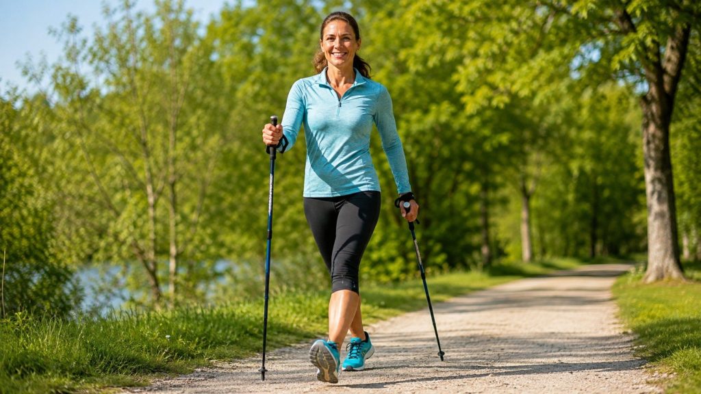 Nordic walking — jakie kije wybrać, jak chodzić prawidłowo i co daje marsz z kijkami