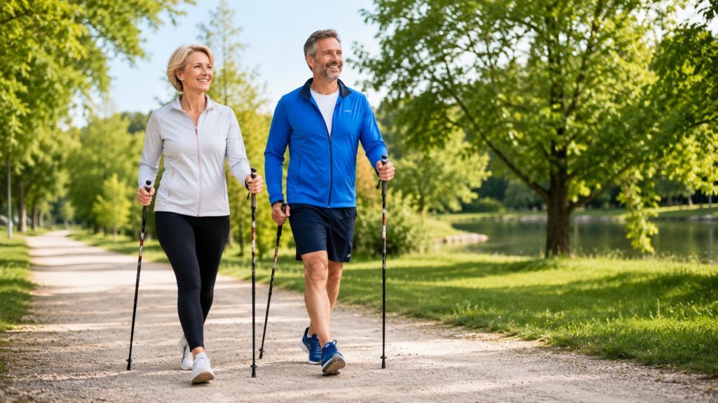 Nordic walking — jakie kije wybrać, jak chodzić prawidłowo i co daje marsz z kijkami