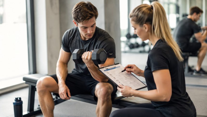 Siłownia dla początkujących — plan Full Body Workout 3 razy w tygodniu, ćwiczenia bazowe, karnet 100-300 zł, trener personalny.