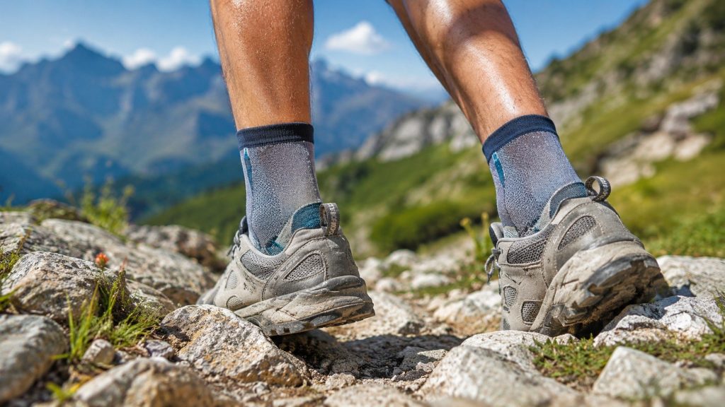 Skarpety trekkingowe na lato 2026: merino, syntetyk, wysokość, amortyzacja i ochrona przed otarciami. Sprawdź, jak dobrać skarpety do butów, upału, potu i długich tras.