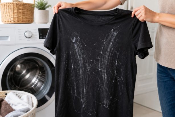 Czarne ubrania po praniu mają białe smugi? Sprawdź detergent, twardą wodę, przeładowany bęben i osad w pralce. Zobacz, jak usunąć ślady bez niszczenia tkanin i utraty koloru na stałe.