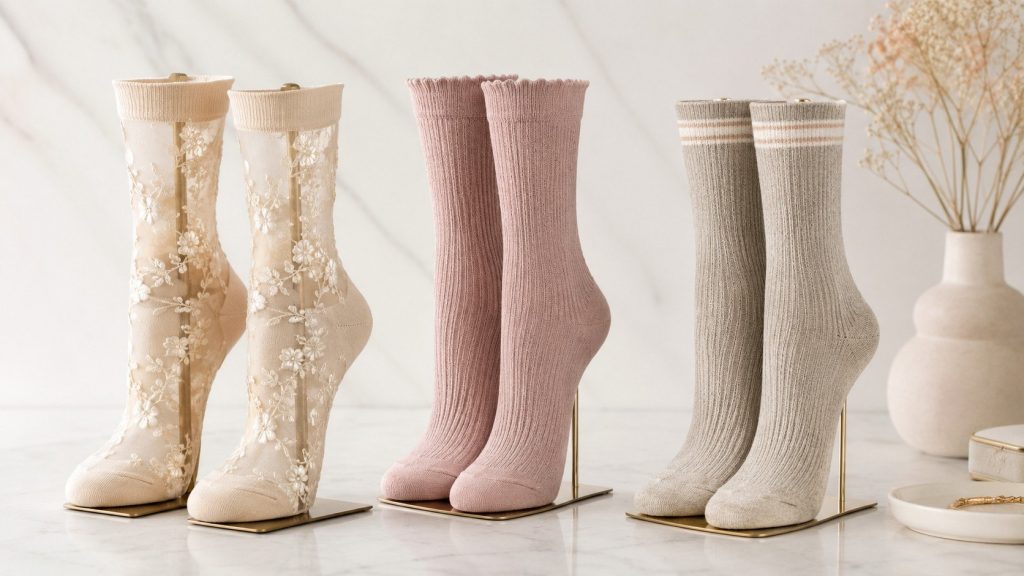 Skarpetki damskie — ozdobne, eleganckie, codzienne, na zimę