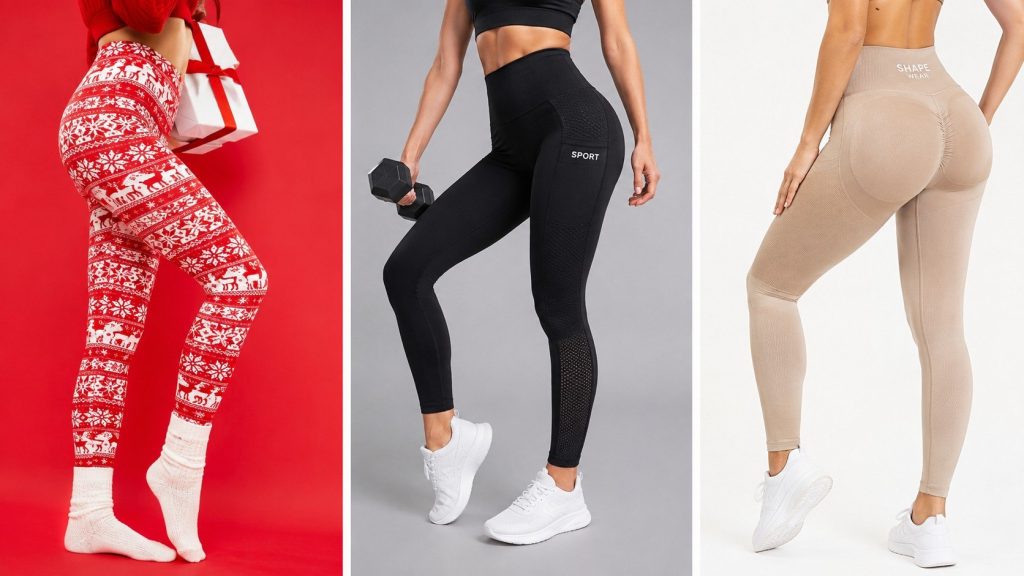 Legginsy i getry damskie — świąteczne, sport, formujące
