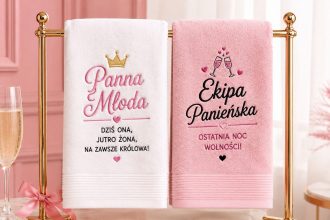 Ręczniki z żartobliwym haftem — przewodnik po humorystycznych prezentach. Cztery konteksty (dla par, panieński, urodzinowe, parapetówka), polskie pracownie.