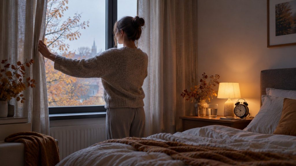 Jak przebudować rytm snu jesienią bez melatoniny, gdy rano jest coraz ciemniej