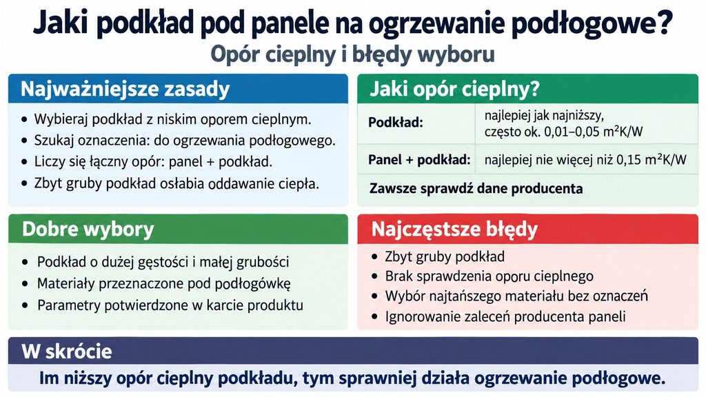 Jaki podkład pod panele na ogrzewanie podłogowe? Opór cieplny i błędy wyboru