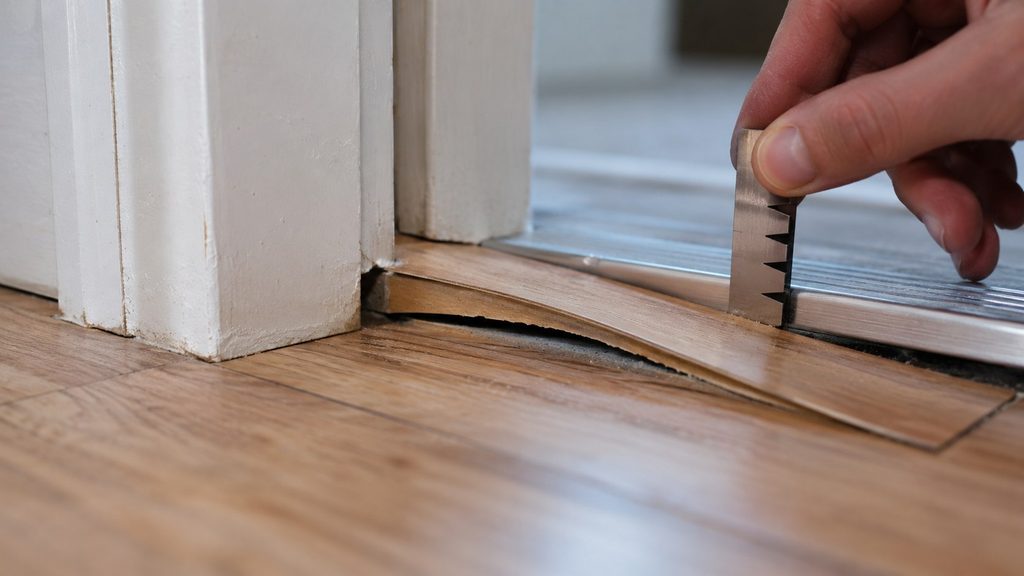 Panele laminowane unoszą się przy progu po włączeniu ogrzewania. Czy winna jest zbyt mała dylatacja