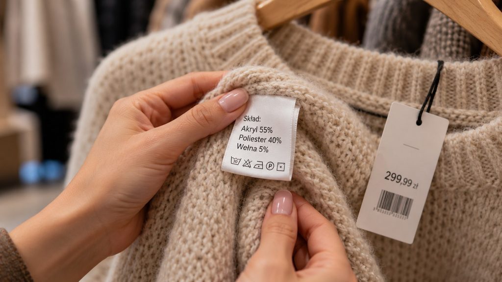 Sweter wygląda na wełniany, ale ma tylko 5% wełny. Za co naprawdę płacisz