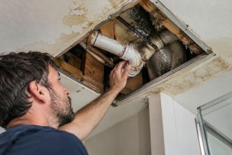 Żółta plama na suficie po deszczu? Sprawdź, jak odróżnić przeciek dachu od awarii instalacji, co zrobić w pierwszej dobie i kiedy wezwać fachowca.
